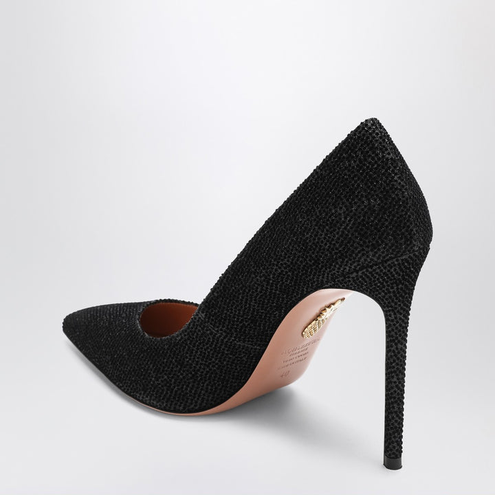Aquazzura Purist Pump 105 black with rhinestones