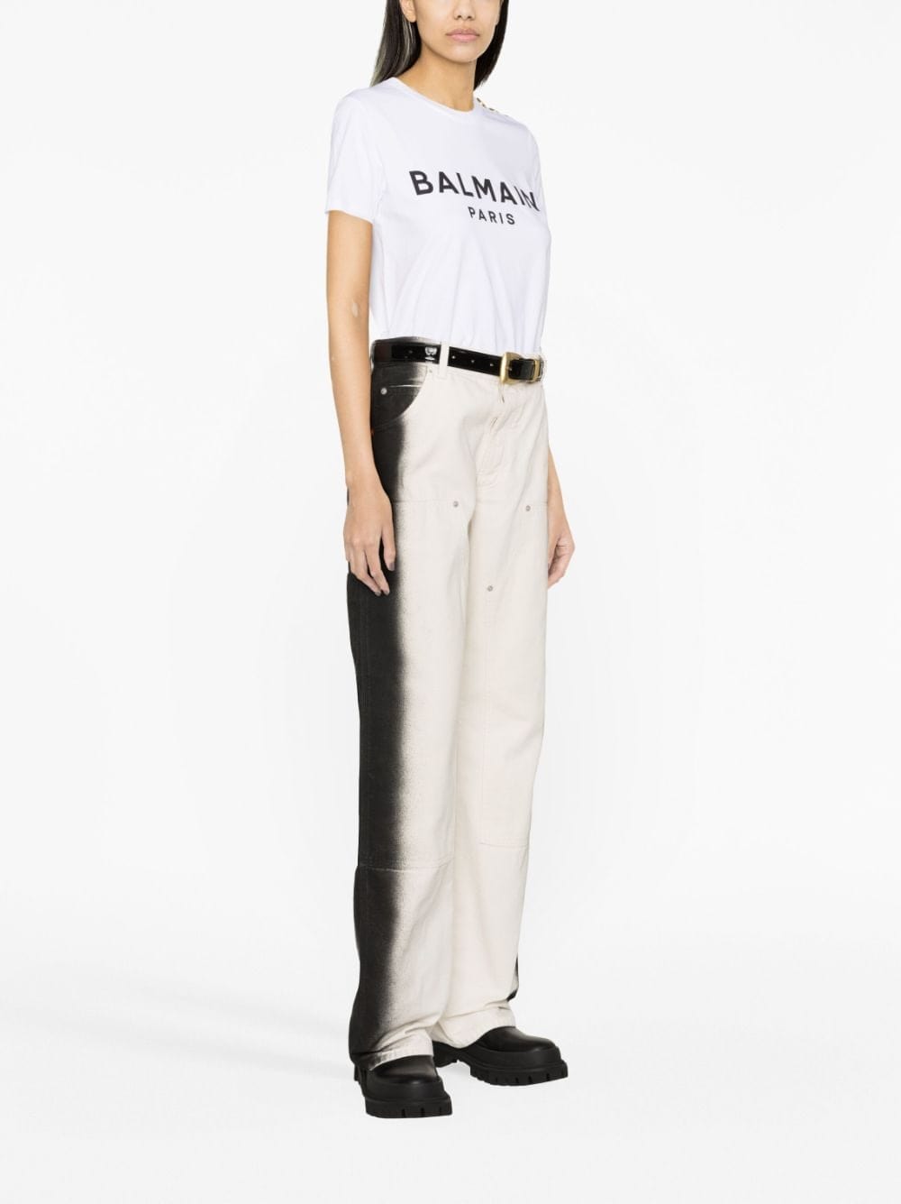 Balmain Topwear XS Balmain Cotton T-shirt Balmain White Cotton T-shirt Brand