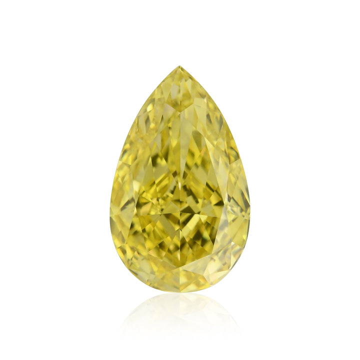 0.85 Carat Fancy Intense Yellow Pear Diamond VS2 GIA