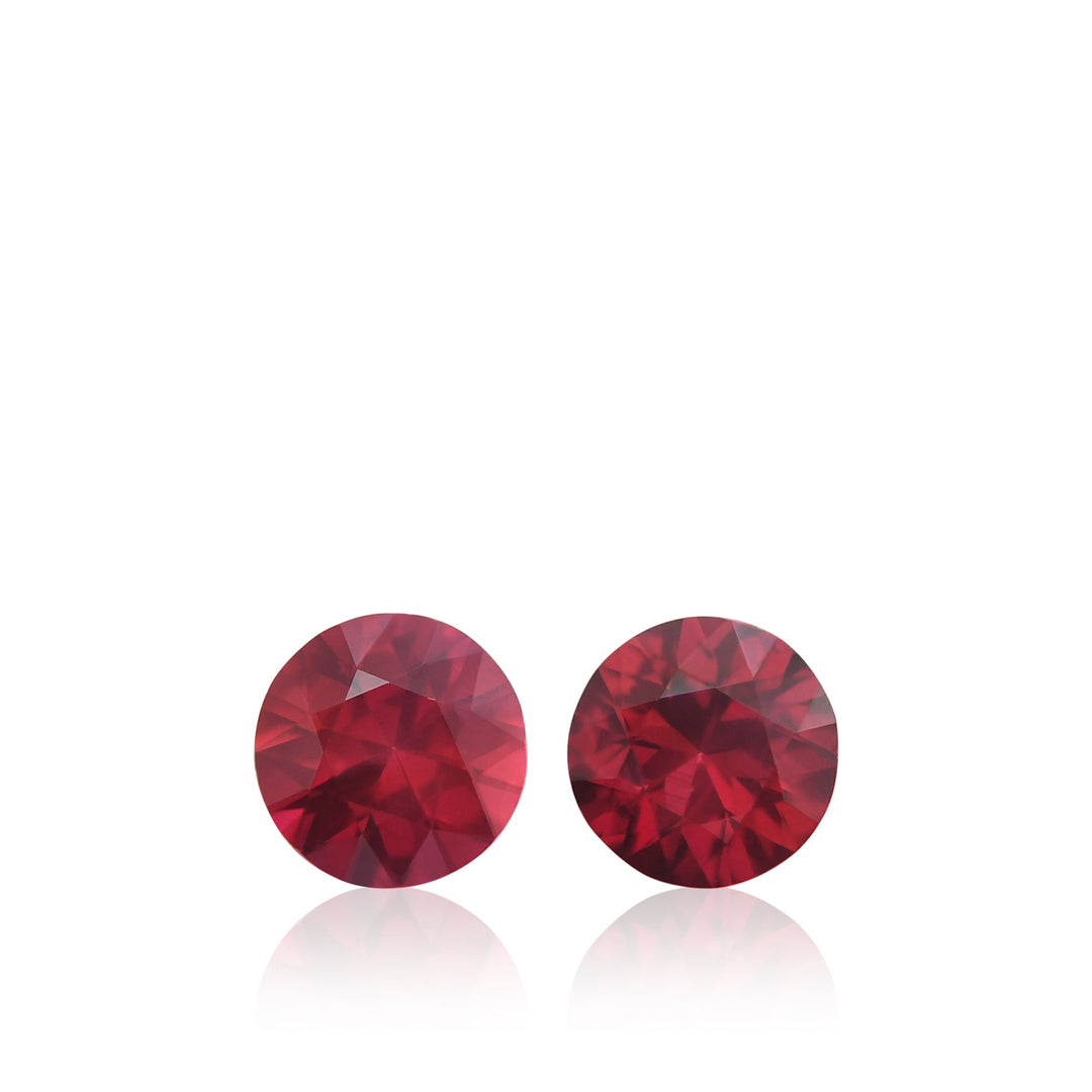 1.01 Carat Red MOZAMBIQUE Round Rubies Pair