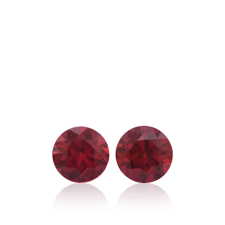 1.20 Carat Red MOZAMBIQUE Round Rubies Pair