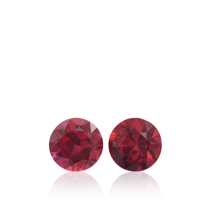 1.21 Carat Red MOZAMBIQUE Round Rubies Pair