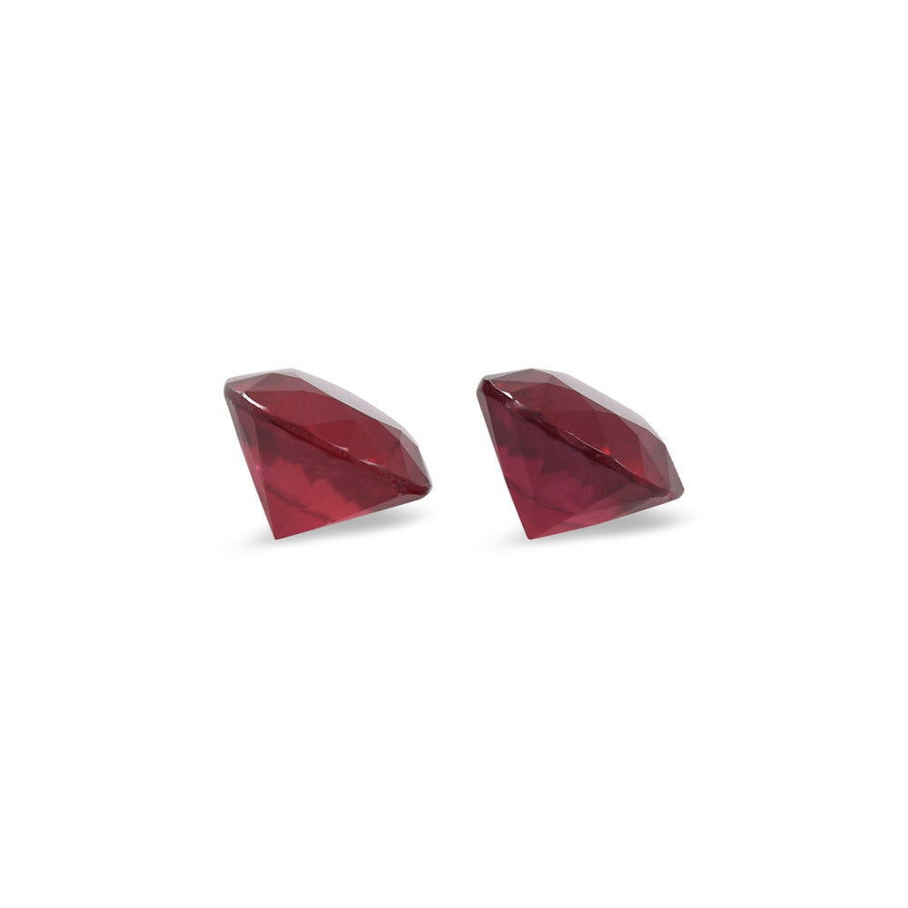 1.28 Carat Red MOZAMBIQUE Round Rubies Pair
