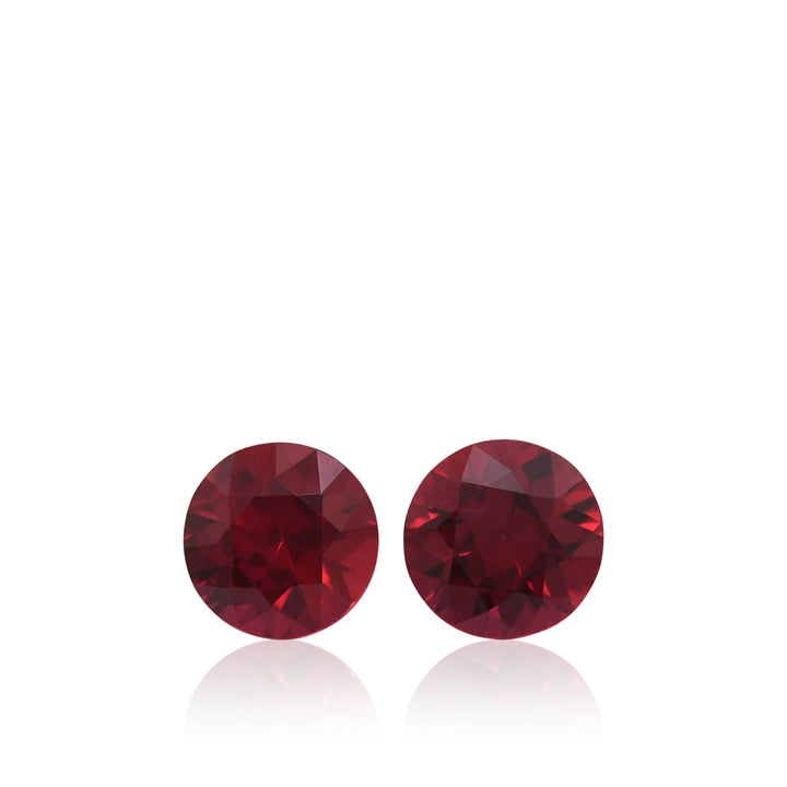 1.28 Carat Red MOZAMBIQUE Round Rubies Pair