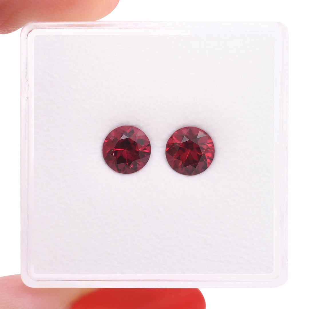 1.30 Carat Red MOZAMBIQUE Round Rubies Pair