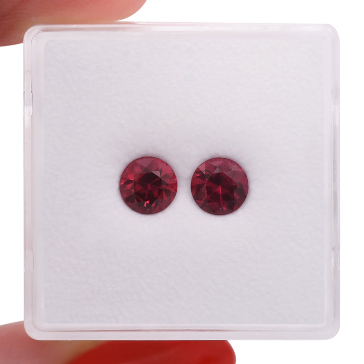 1.32 Carat Red MOZAMBIQUE Round Rubies Pair