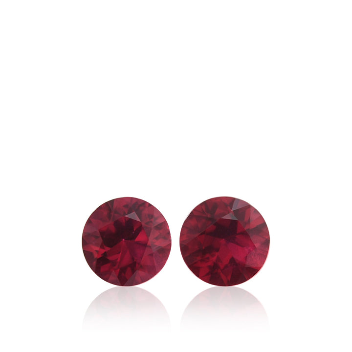 1.42 Carat Red MOZAMBIQUE Round Rubies Pair
