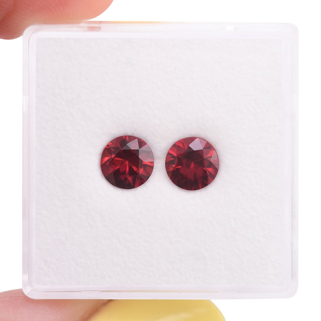 1.43 Carat Red MOZAMBIQUE Round Rubies Pair