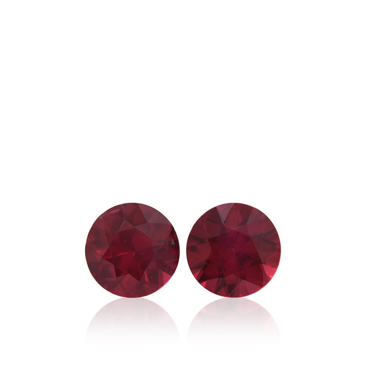 1.45 Carat Red MOZAMBIQUE Round Rubies Pair
