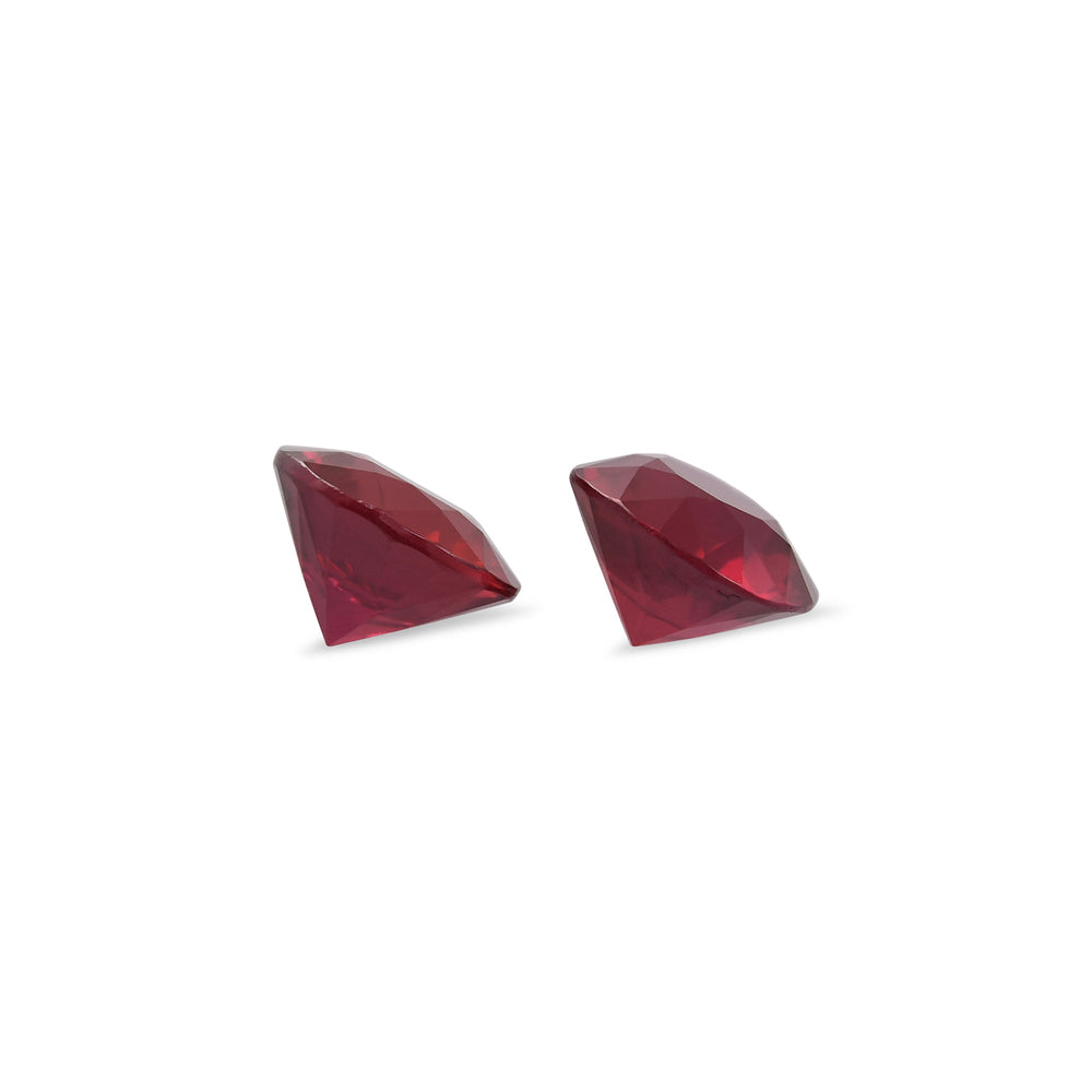 1.45 Carat Red MOZAMBIQUE Round Rubies Pair