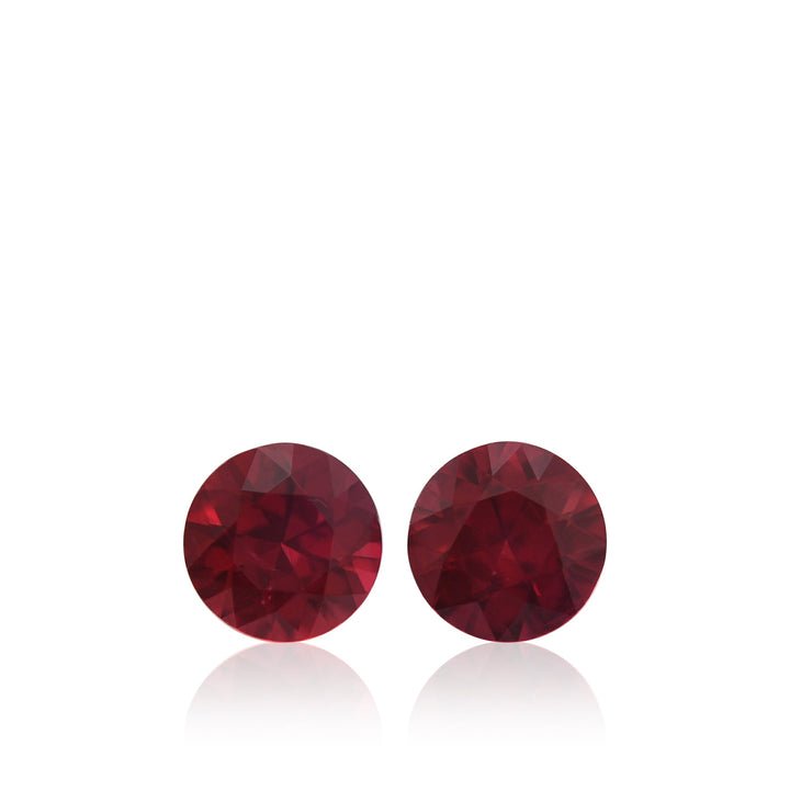 1.50 Carat Red MOZAMBIQUE Round Rubies Pair
