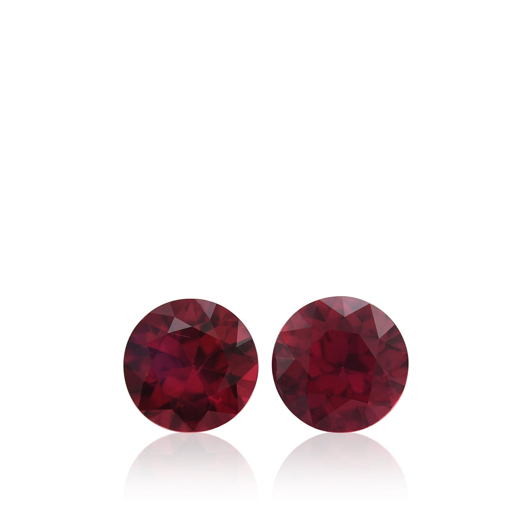 1.51 Carat Red MOZAMBIQUE Round Rubies Pair