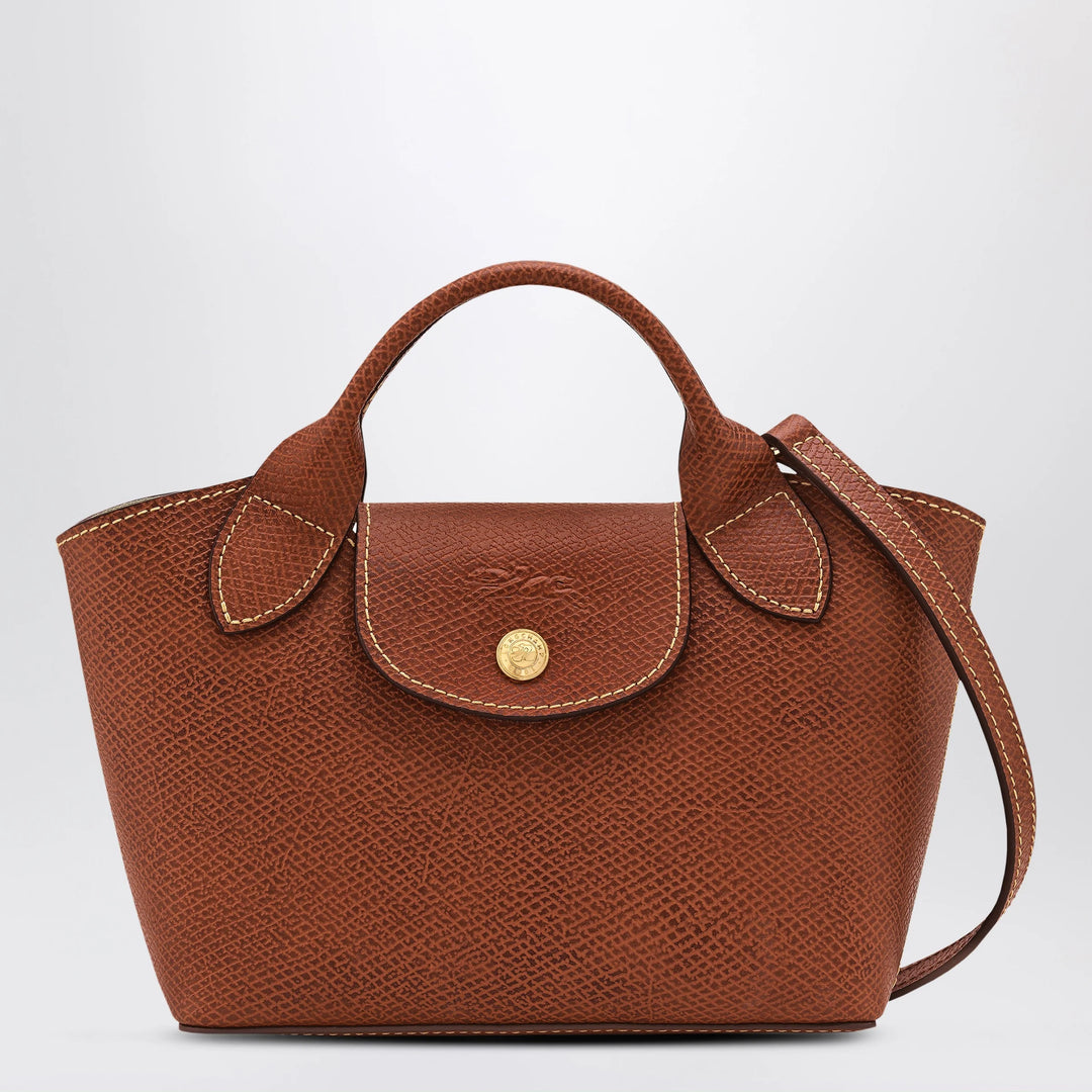 Longchamp - XS Épure shopping bag in bullet brun leather