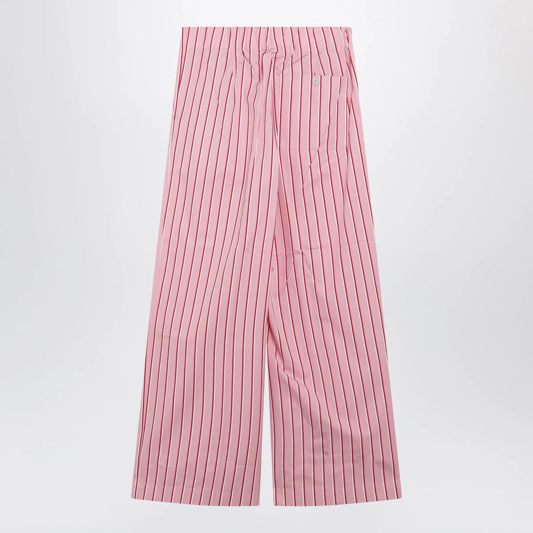 Dries Van Noten - Wide pink striped trousers