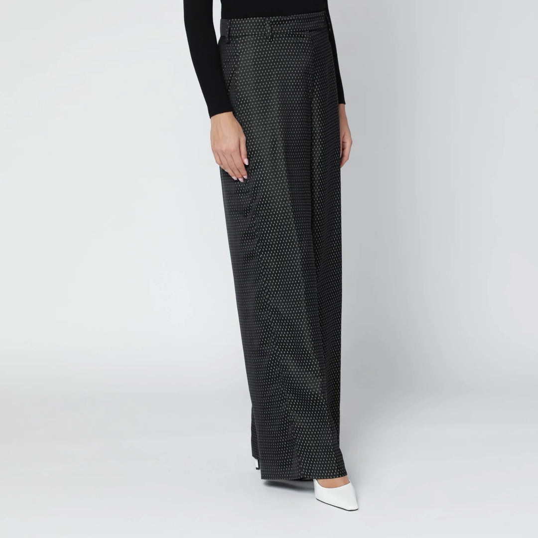 Dries Van Noten - Black jacquard trousers
