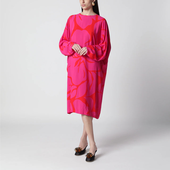 Dries Van Noten - Dress with Fuchsia Print in Viscose