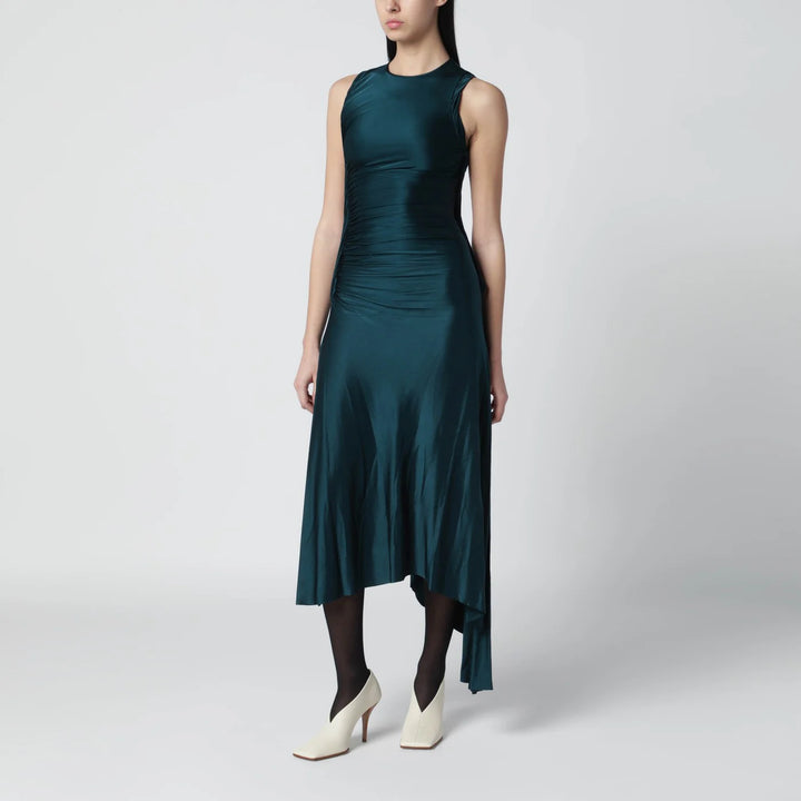 Victoria Beckham - Twist dress in dark aqua green