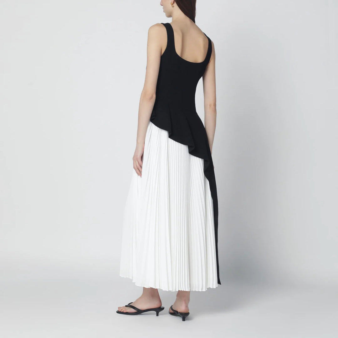 SIMKHAI - Zayla black and white pleated dress