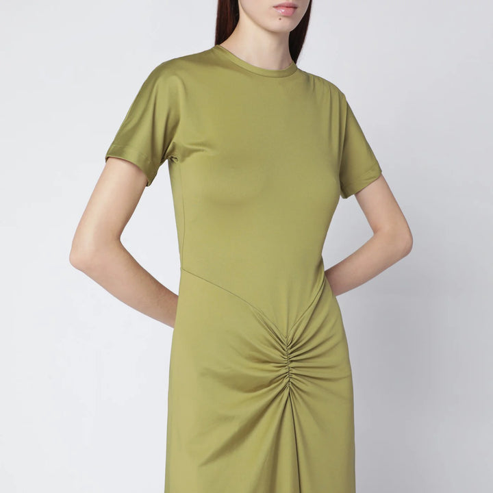 Victoria Beckham - Blaire dress with gathered waist in yellowish green