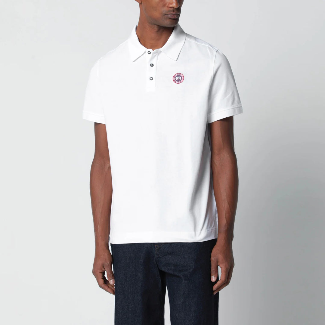 Canada Goose - White polo with patch logo