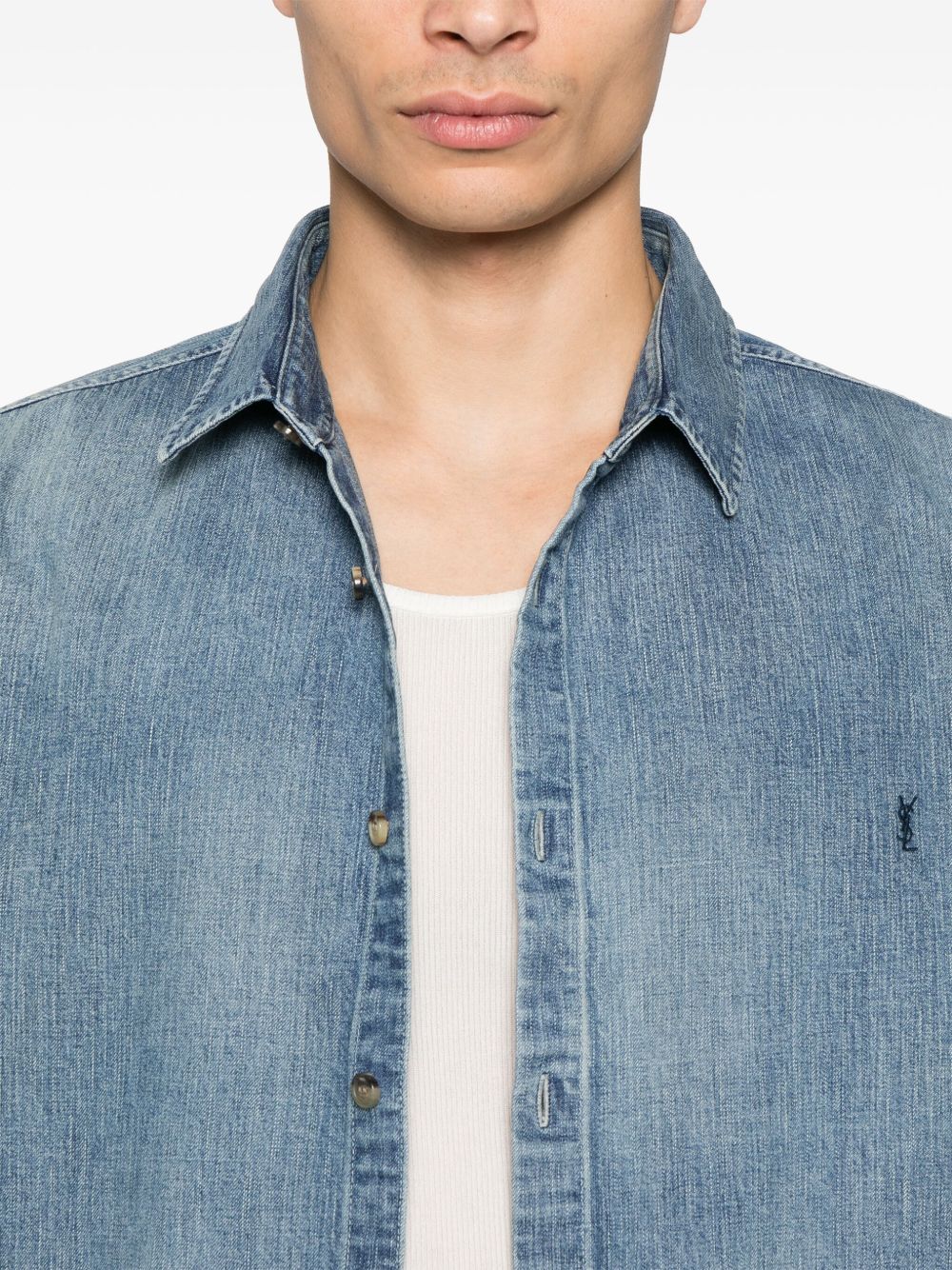 Saint Laurent Shirts Blue Denim
