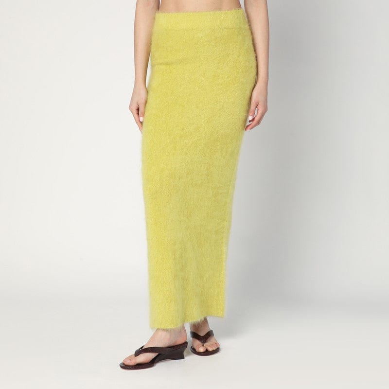 Skirts Soft Goat - Long Lime-coloured brushed cashmere skirt - M Brand