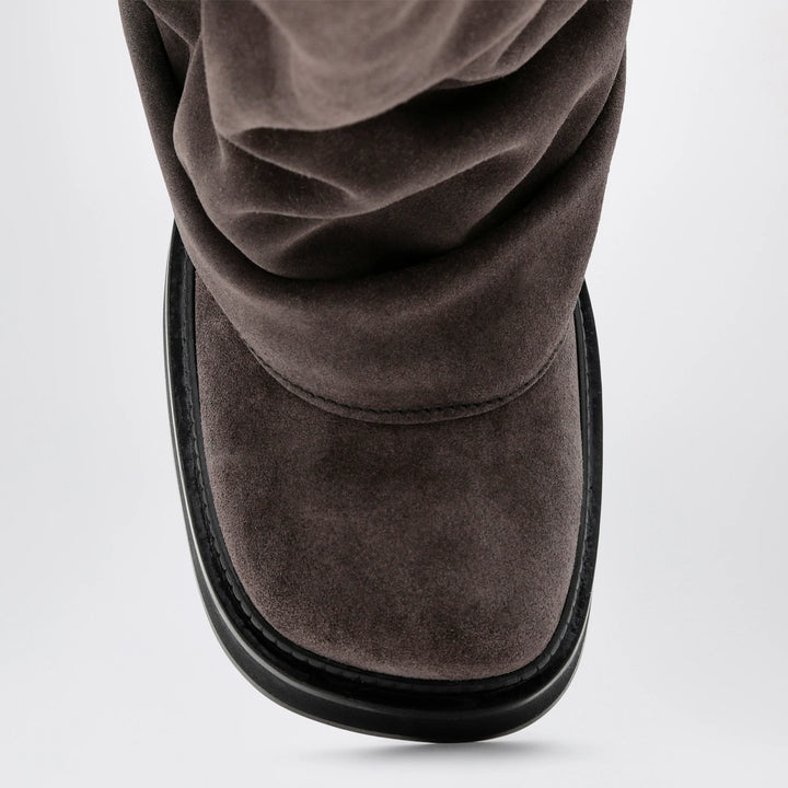 The Attico - Robin combat boots in suede, dark grey