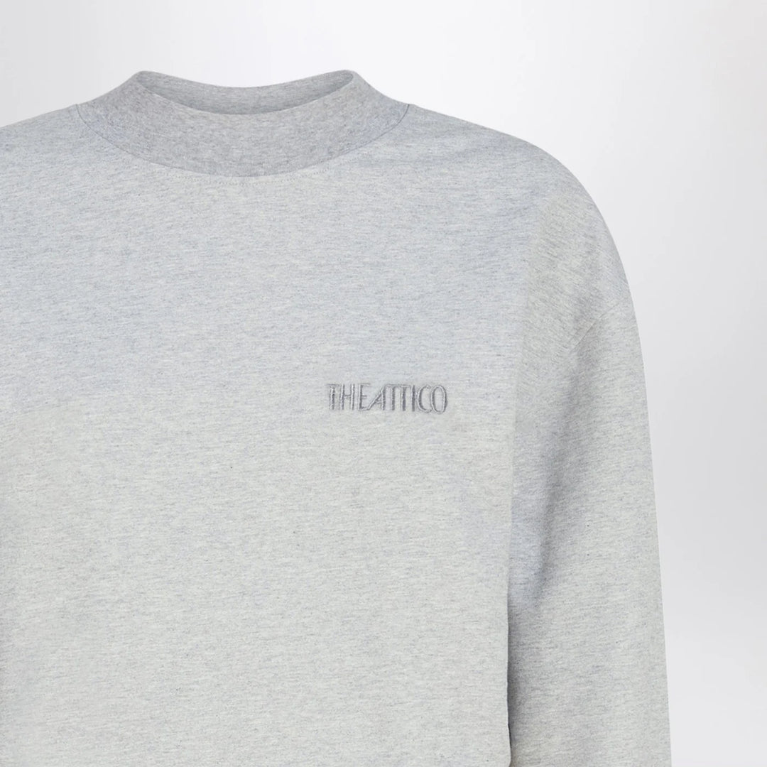 The Attico - Grey mélange mini dress in cotton blend