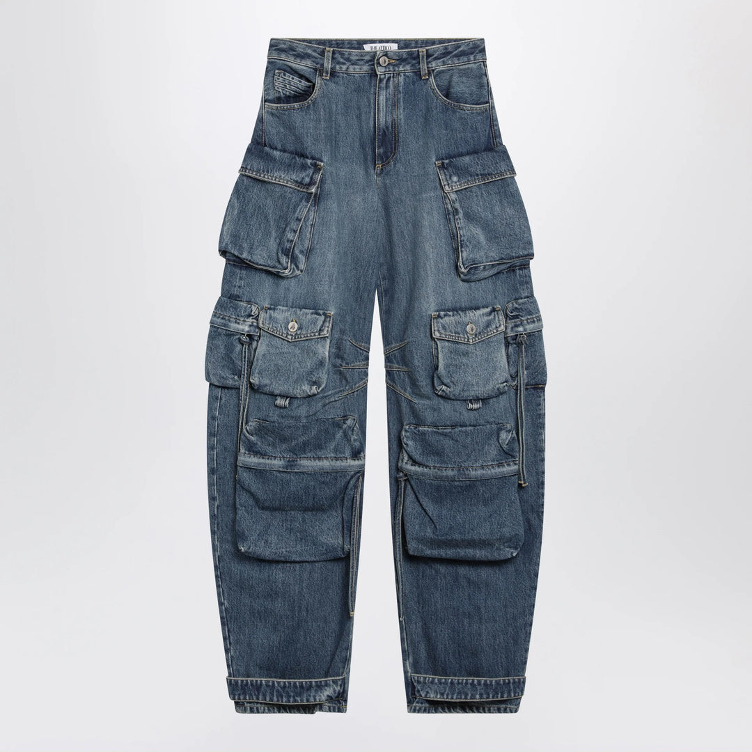 The Attico - Fern washed blue cargo trousers