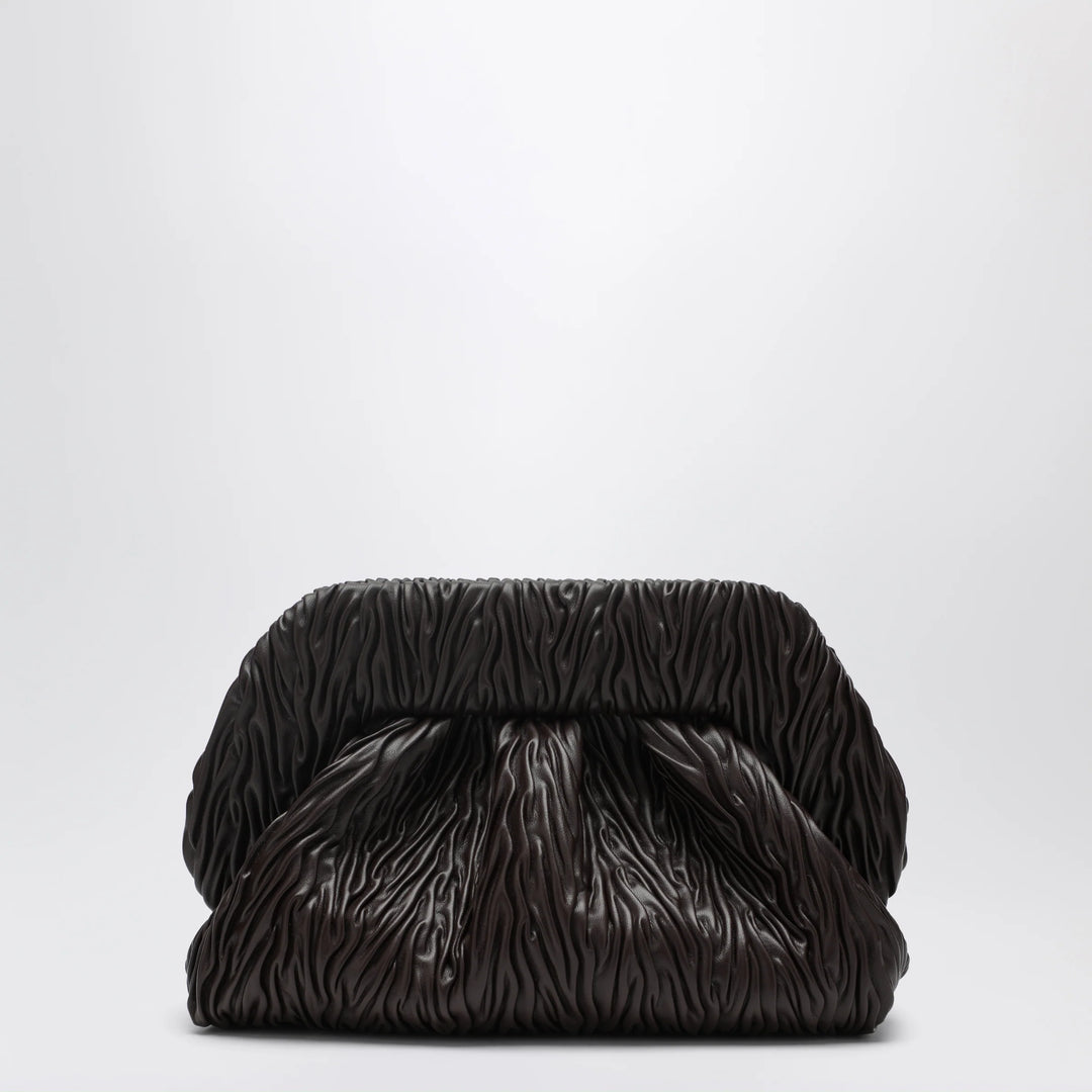 THEMOIRè - Brown Gathered Vegan Leather Clutch