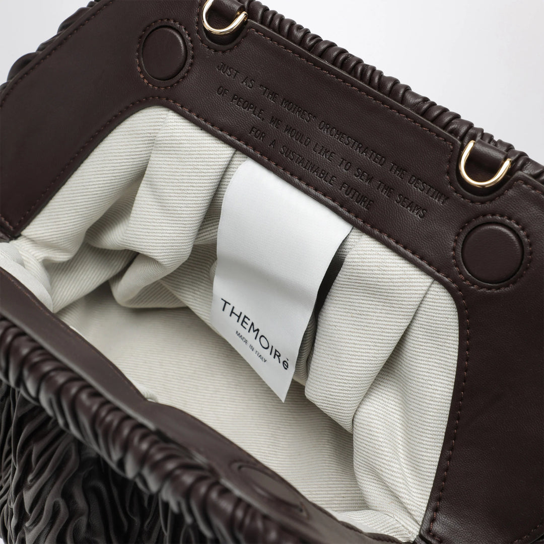 THEMOIRè - Brown Gathered Vegan Leather Clutch