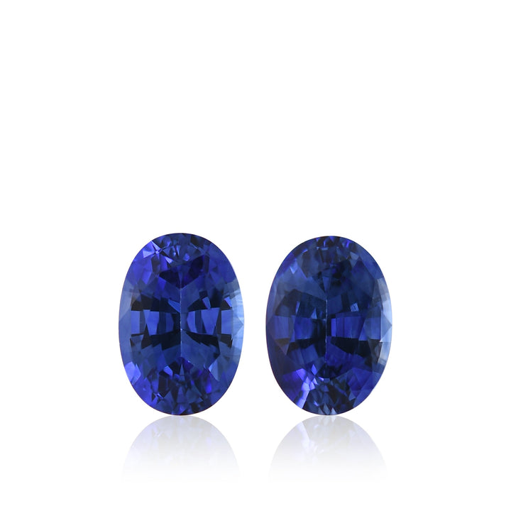 3.70 Carat Blue SRI LANKA Oval Sapphires Pair