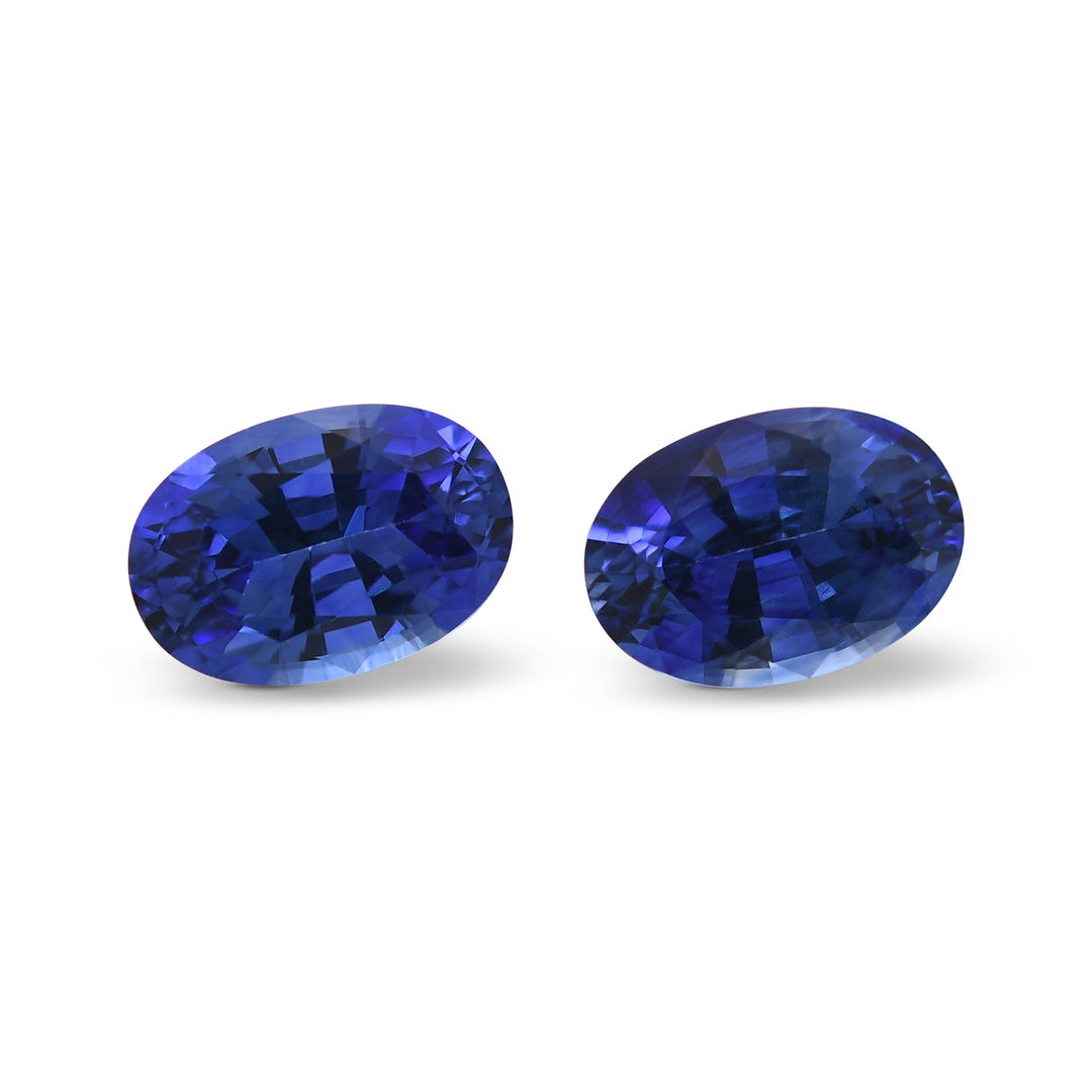 3.70 Carat Blue SRI LANKA Oval Sapphires Pair
