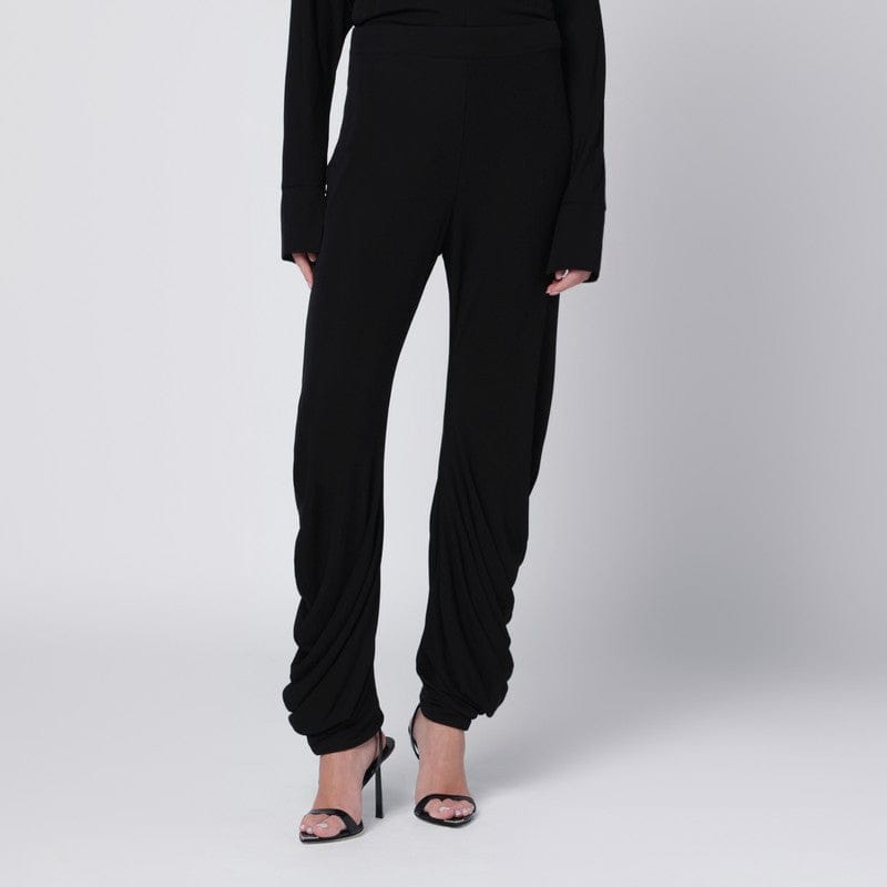 Pants Francesco Murano - Black pants with draping - 42 IT Brand