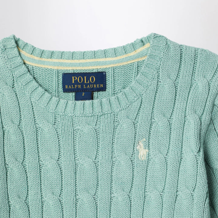 Polo Ralph Lauren - Celadon green cable knit cotton jumper