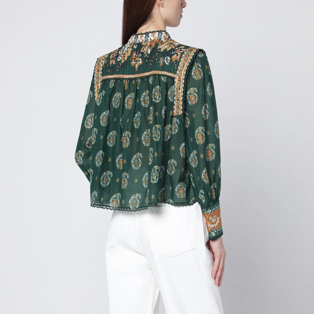 FARM Rio - Tayla green cotton blouse