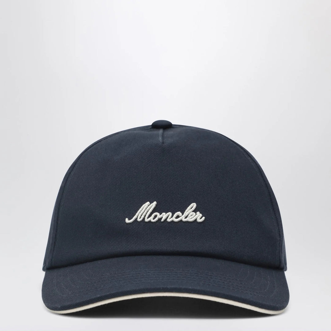 Moncler - Navy baseball cap with embroidered logo