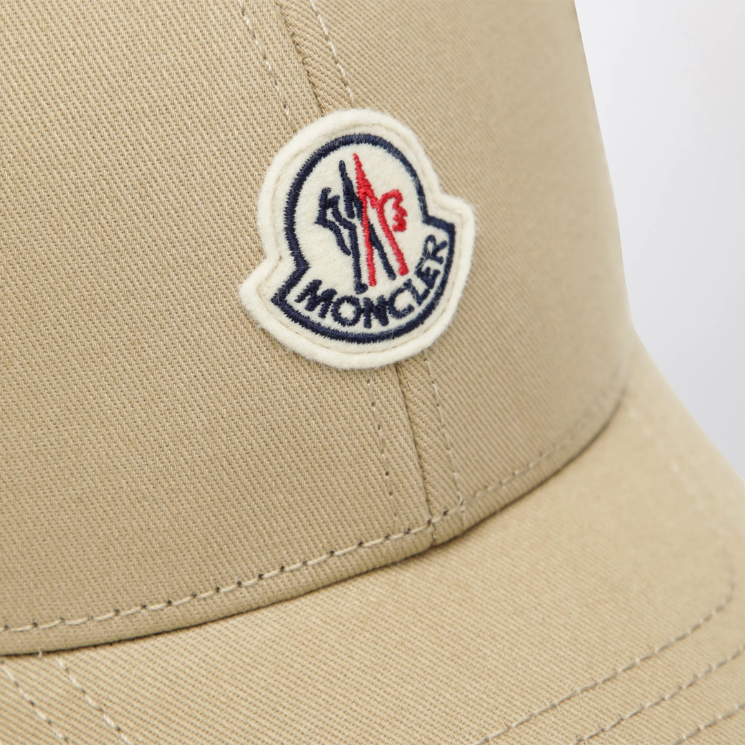 Moncler - Beige baseball cap with logo patch