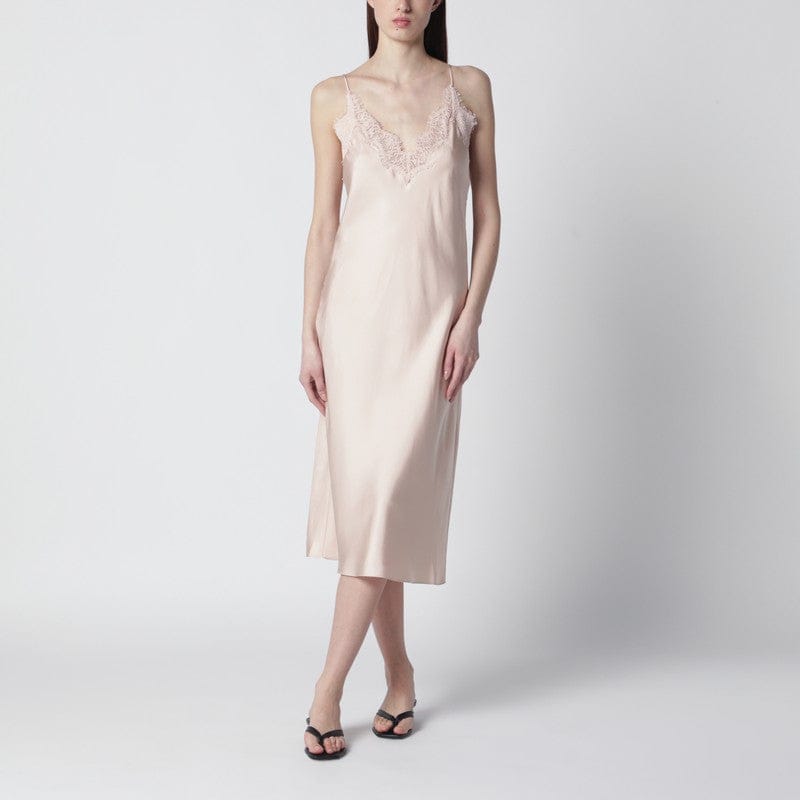 Dresses Róhe - Light pink silk slip dress with lace - 34 FR Brand