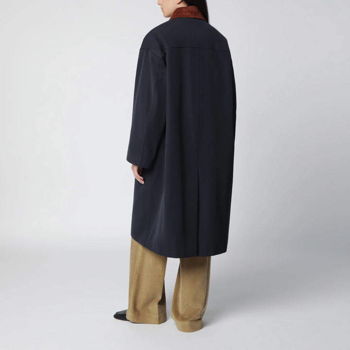 Róhe - Navy Cotton and Wool-Blend Coat