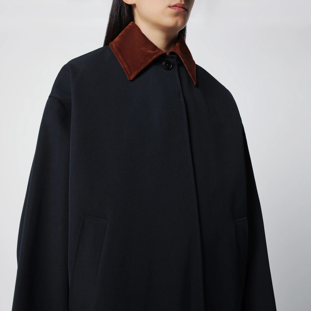 Róhe - Navy Cotton and Wool-Blend Coat