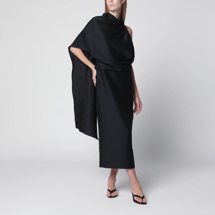 Róhe - Midnight Blue One-Shoulder Midi Dress