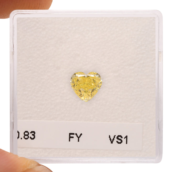 0.83 Carat Fancy Yellow HEART Diamond VS1 GIA
