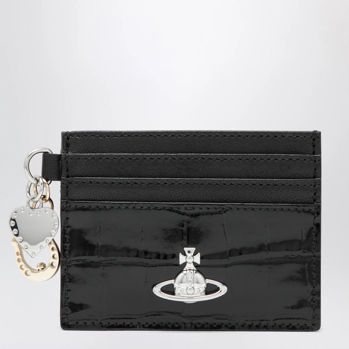 Vivienne Westwood - Croc-embossed leather card holder with charms, black