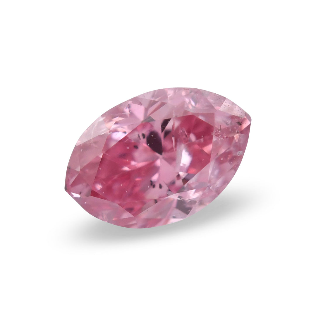 0.12 Carat Fancy Intense Purplish Pink Marquise Diamond (I2) GIA