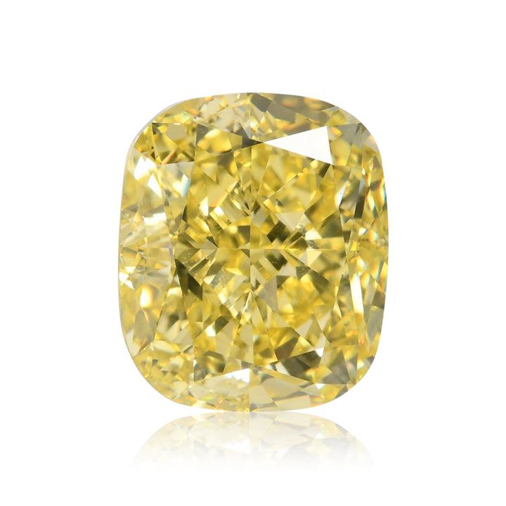 6.01 Carat Fancy Intense Yellow Cushion Diamond VS2 GIA