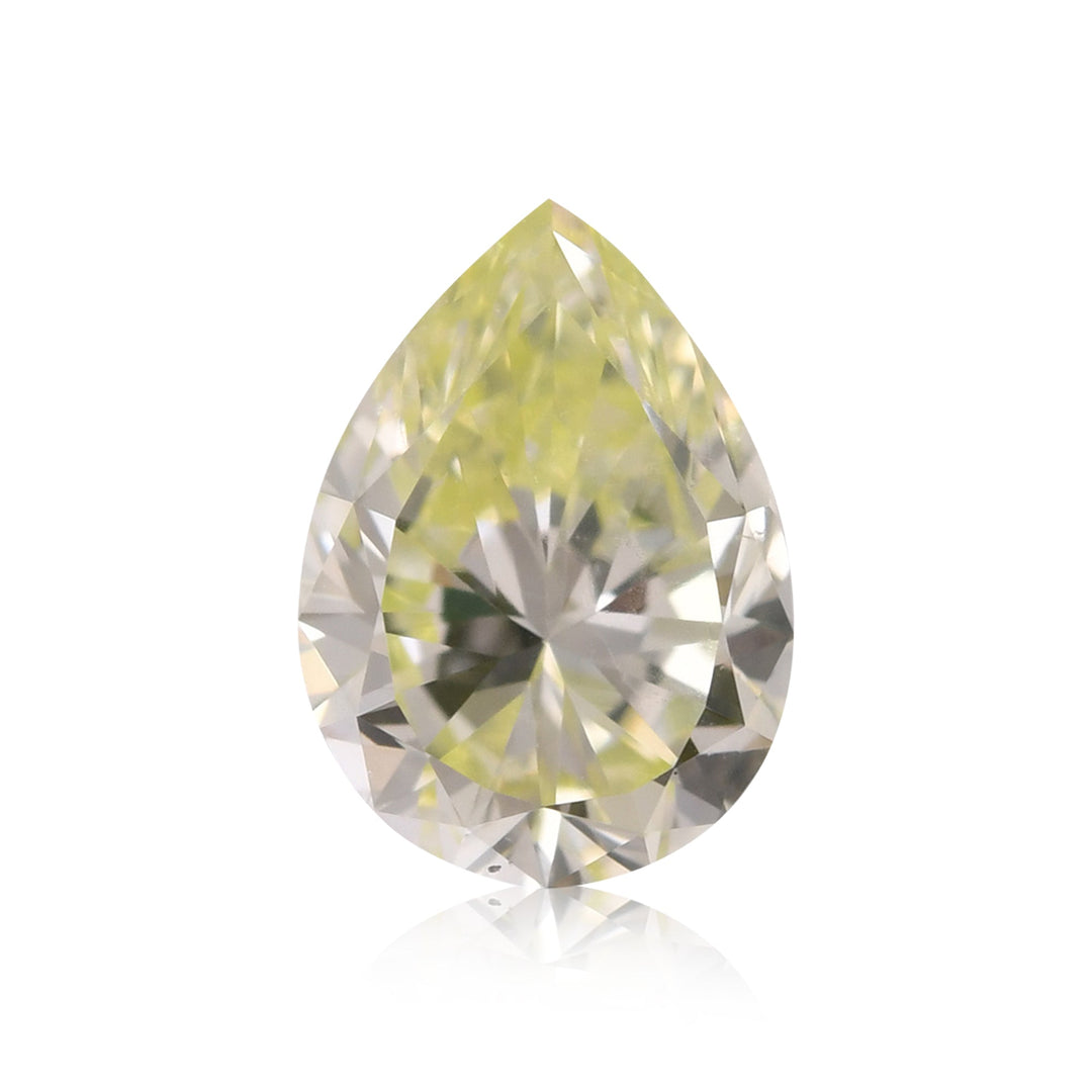 0.47 Carat Light Green Yellow Pear Diamond VS2 GIA