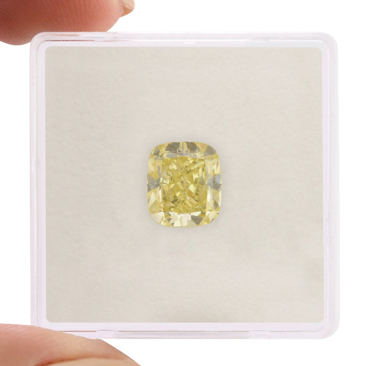 2.13 Carat Fancy Yellow Cushion Diamond VS2 GIA