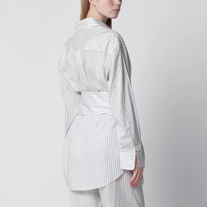 Róhe - Silk striped shirt with belt
