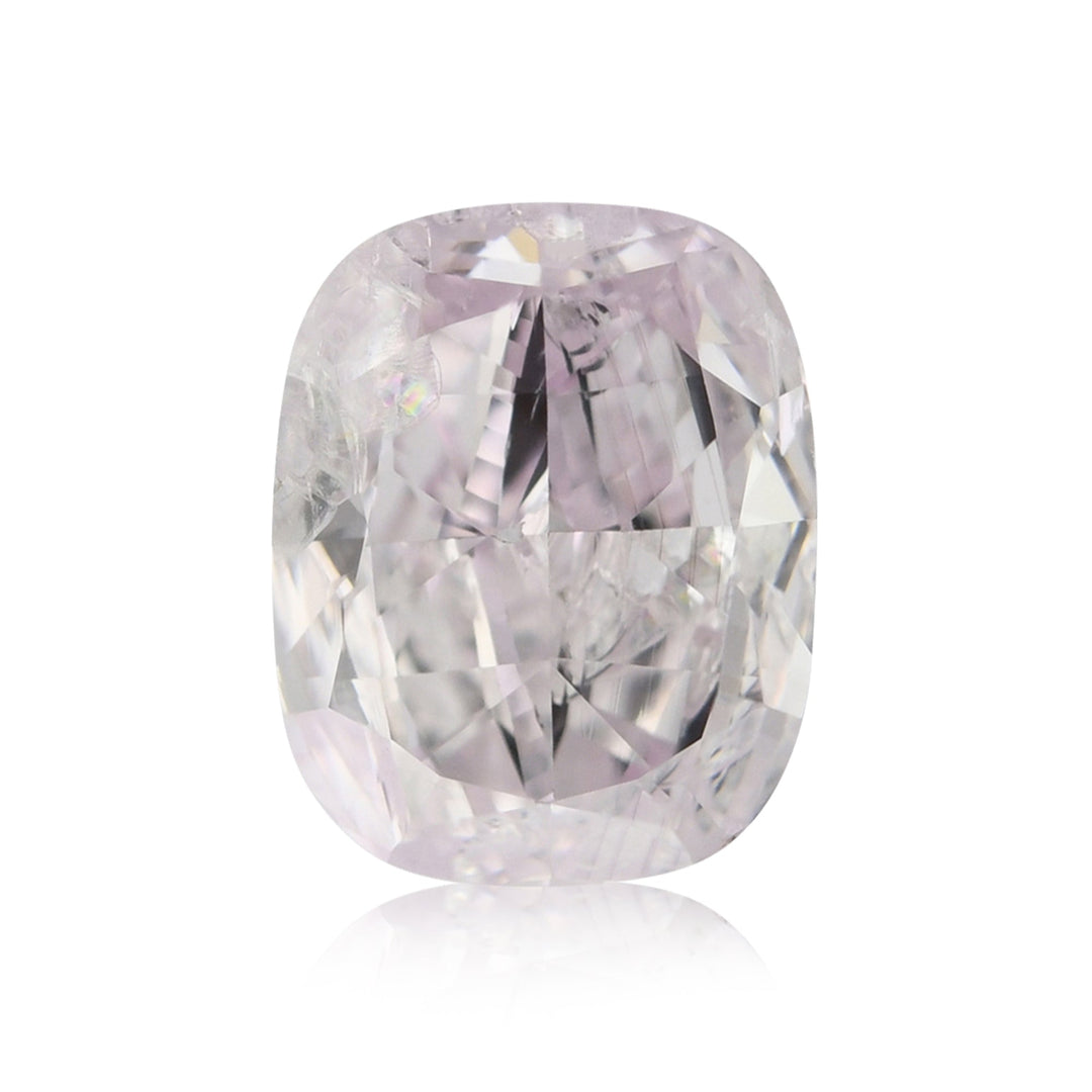 1.01 Carat Fancy Light Purplish Pink Cushion Diamond (I1) GIA